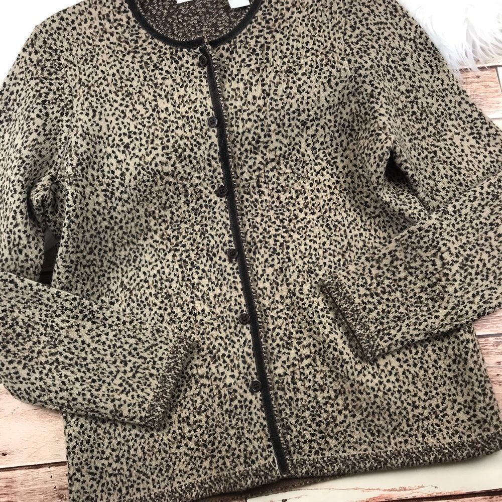 Orvis wool animal printed cardigan sweater button down - Picture 2 of 5